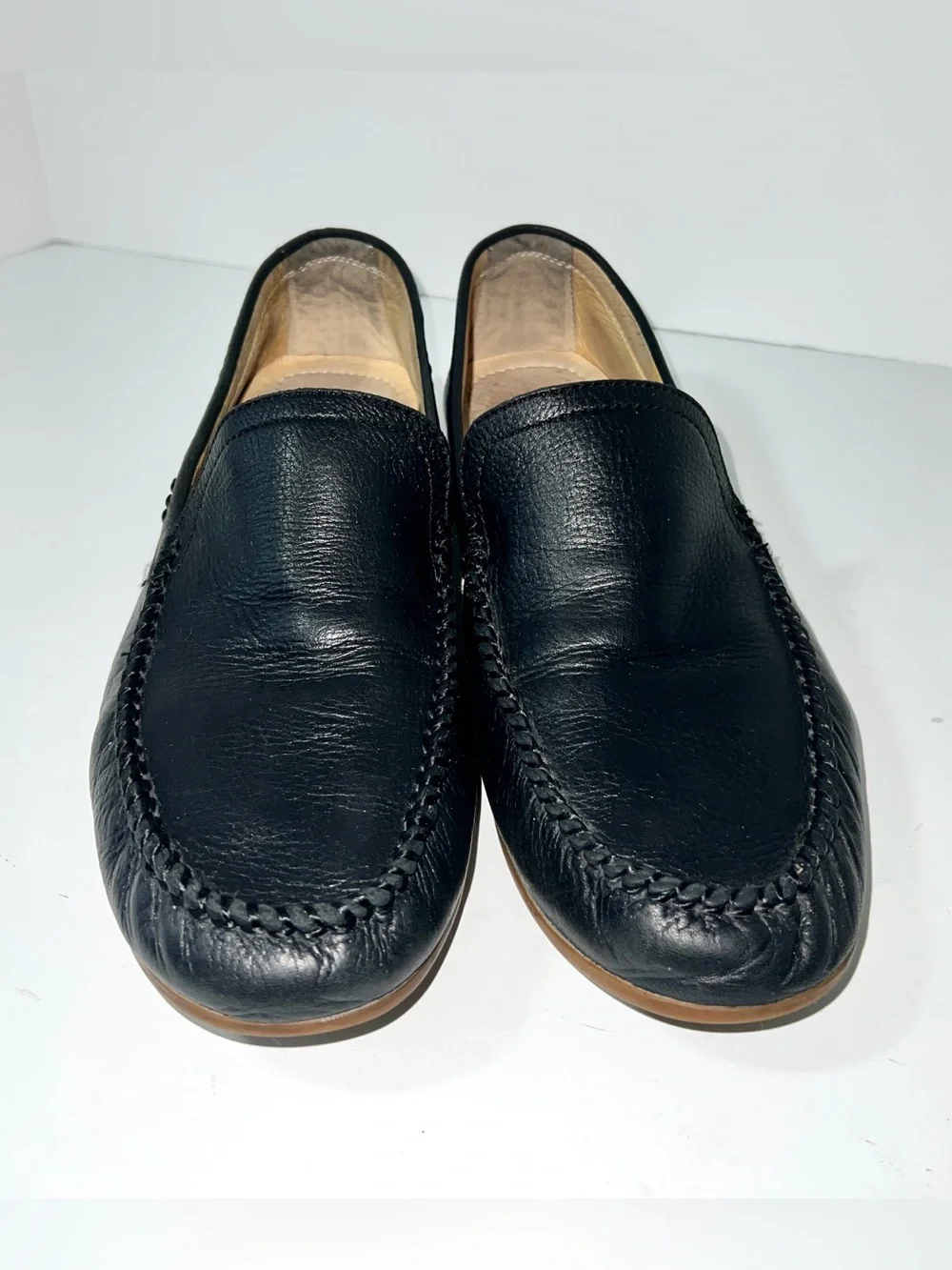 Frye Lewis Venetian Black Leather Driving Loafers Men’s 10.5 Slip On Moccasins
